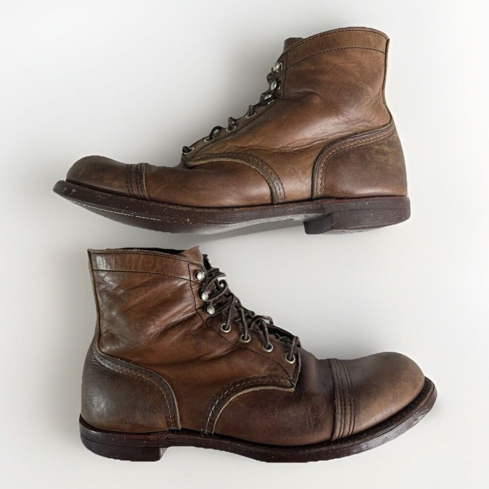 Size 10D - Red Wing Iron Ranger 8111 Boots Made in USA, Amber Harness, Cork Sole